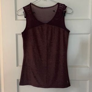 oiselle Plum/Merlot Mesh-Panel Tank Top